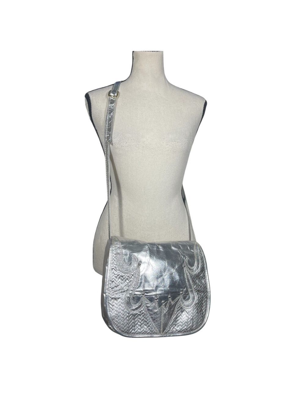 Vintage Silver Crossbody Bag
